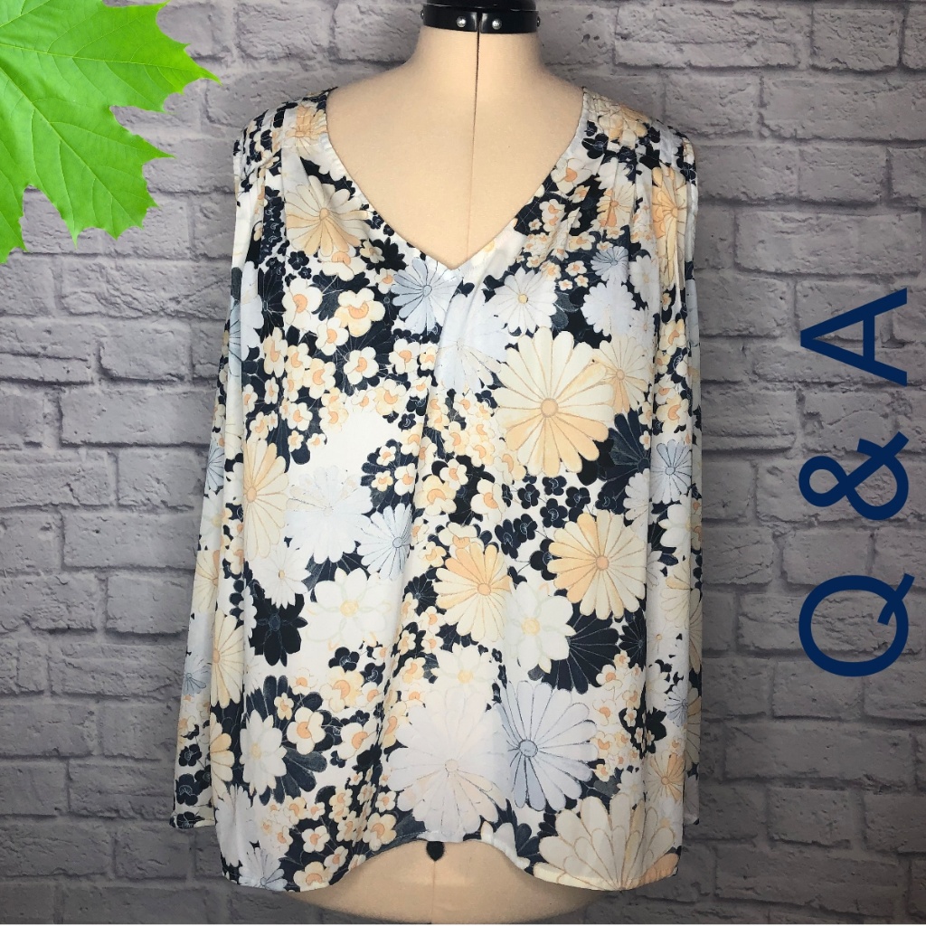 Q&A Floral Top 2x Xxl